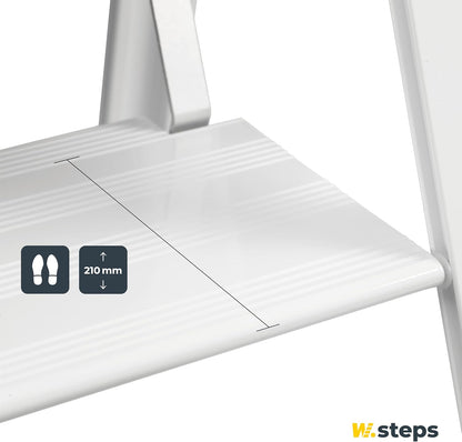 WIBE LADDERS, VIKINGSTEP Color, trapladder MIDI, 728402, extreem compacte trapladder in wit gelakt