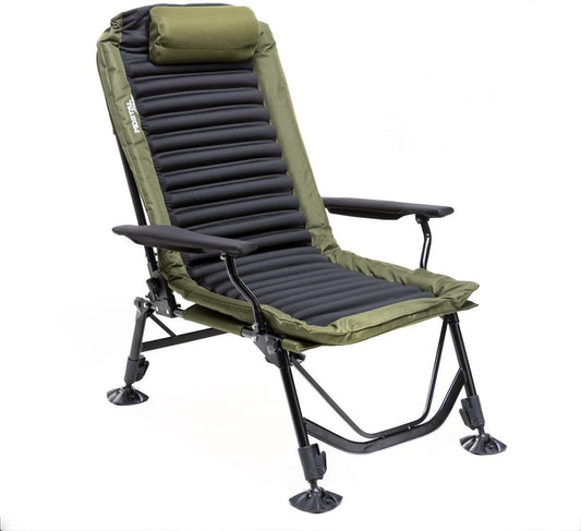Visstoel – Vistoel – Visstoel Verstelbaar – Visstoel Met Armleuningen – Visstoel Lichtgewicht – Verstelbare Rugleuning – 3D Polyester Bekleding – Maximale Draagkracht 130 kg