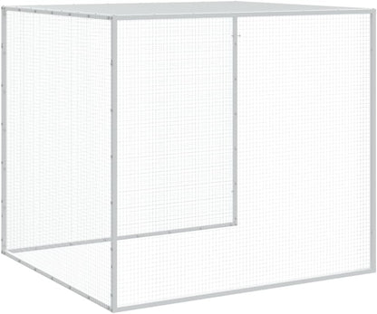 Tidyard Cage for Chickens Roof Light Grey 403 x 98 x 90 cm Galvanised Steel Chicken Cage for Chickens Free Riding Rabbit Fence Animal Fence - QUORE