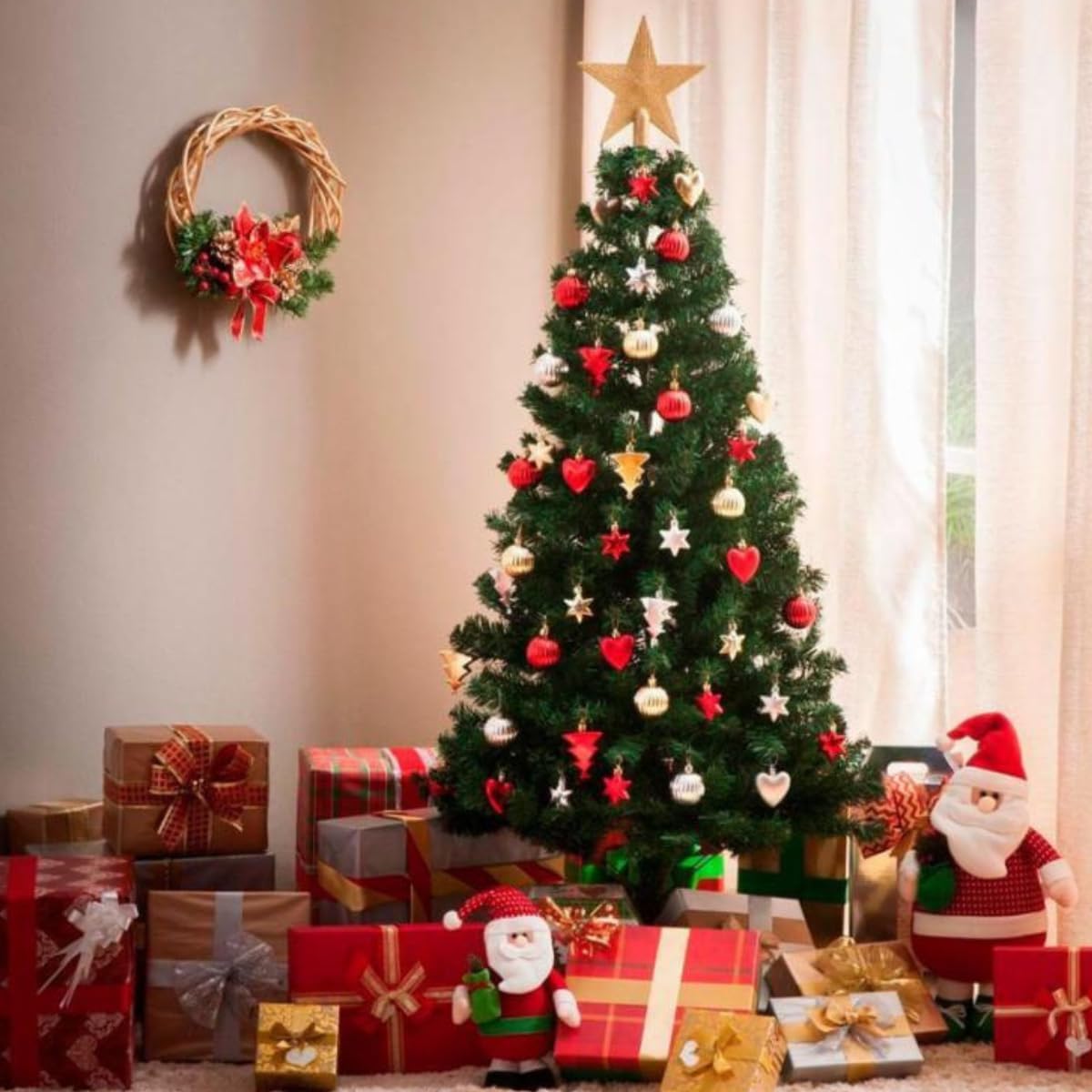 Artificial Christmas Tree - Christmas Tree Plastic - Triumph Tree - PVC Leaf Tree - For Home Decoration, Garden, Shopping Mall &amp; Restaurant - 210cm - Vegetable