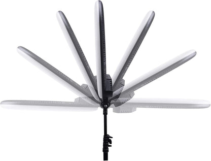 22 inch 100W LED ringlamp licht kits:handtas,statiefstandaard,infrarood afstandsbediening en 3 bases van de telefoon beugel,voor make-up portret Selfie YouTube verlichting (zwarte kleur)