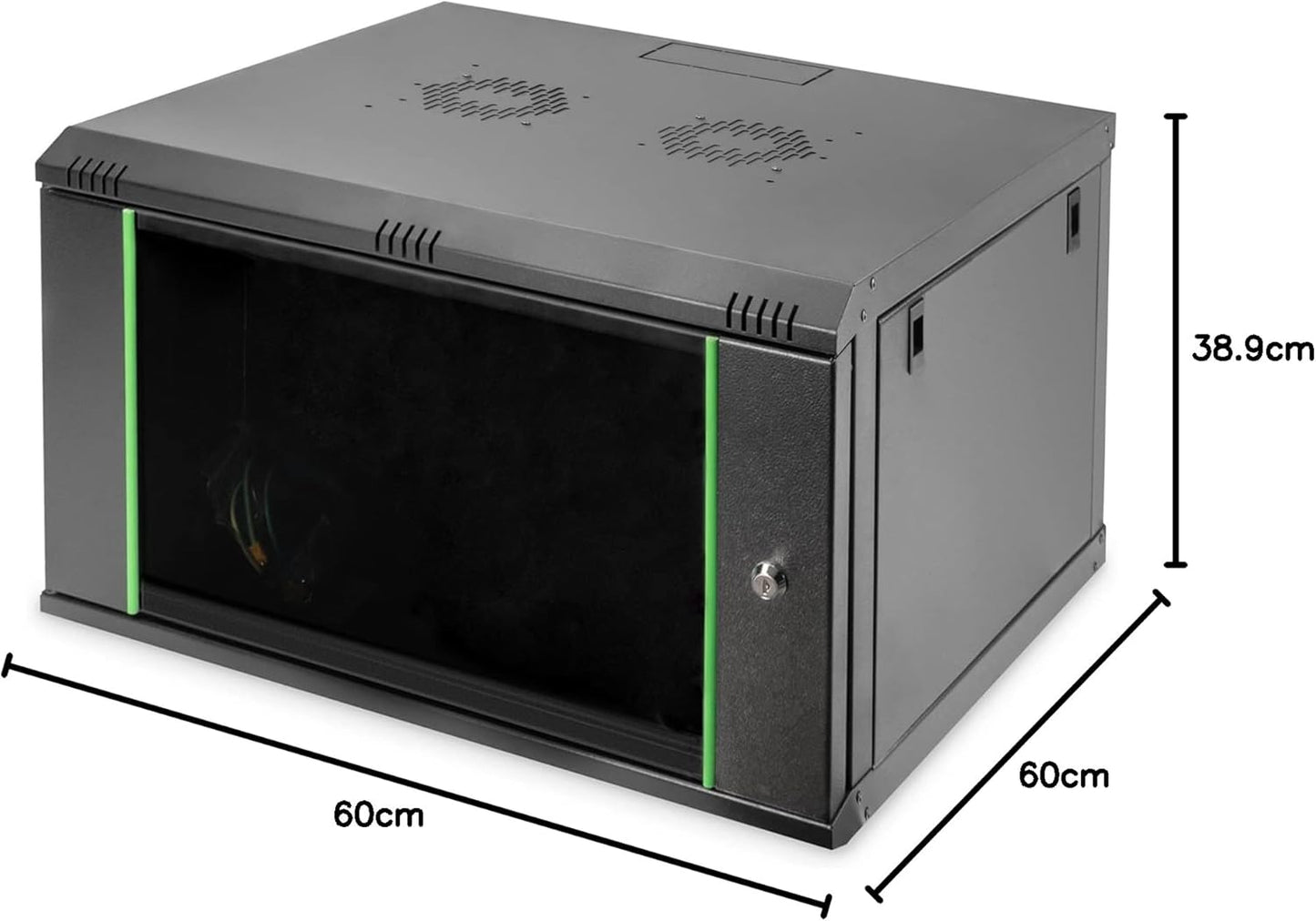 DIGITUS Netwerkkast - 19 inch Rack - 7 U - wandmontage - 600 mm diepte - draagvermogen 60 kg - Dynamic Basic Serie - Zwart