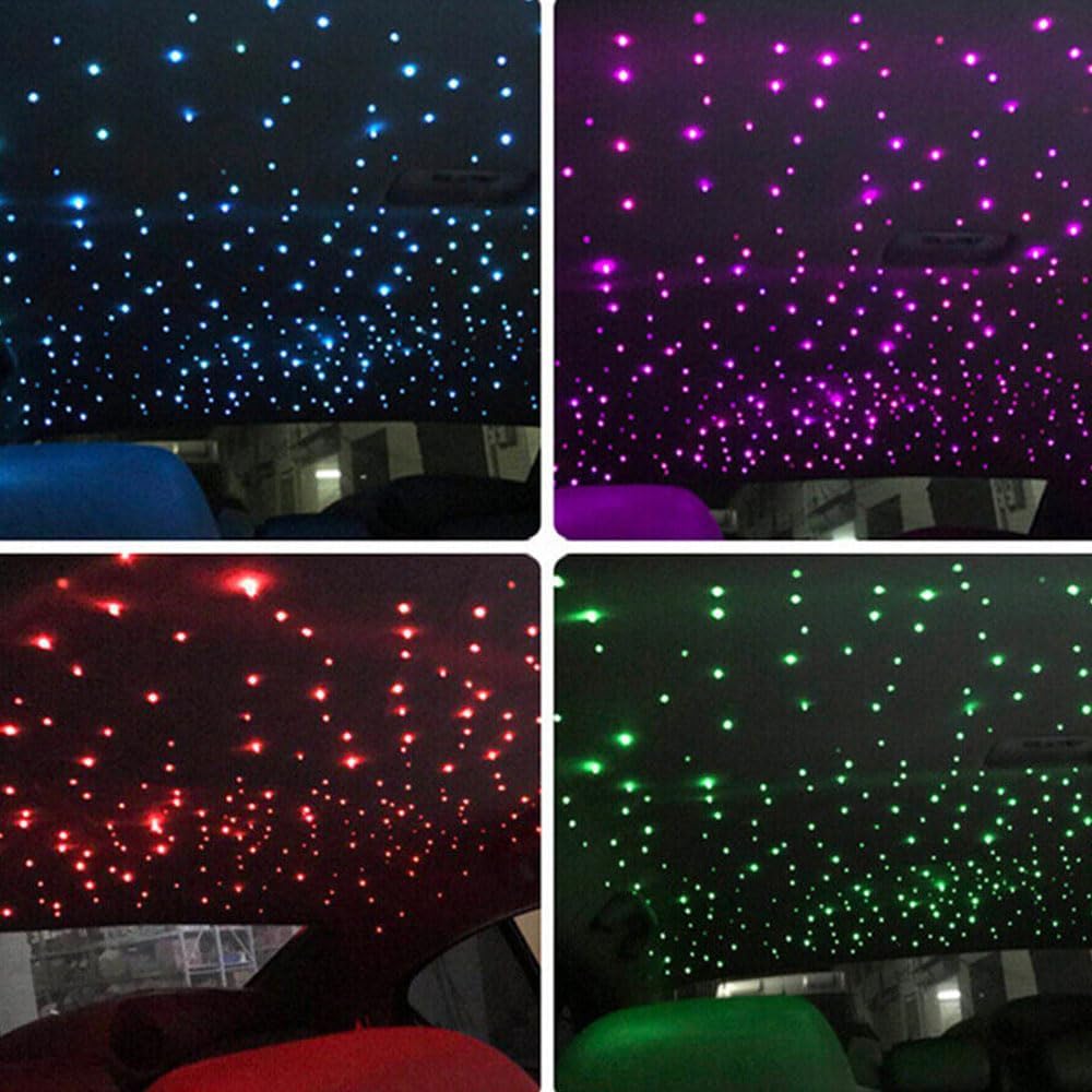 Twinkle Starlight glasvezel licht, 32 W motor met dubbele poort, 1000 stuks, 33,1 ft led ster plafond Fiber Optic Light Kit APP / Sound afstandsbediening voor auto / huis / feest