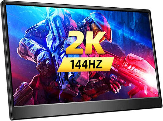 2k Portable Monitor 144hz, Portable Screen 100% sRGB Portable Gaming Display with HDMI Type C USB C Mini DP for Laptop, Mini PC, Laptop, Smartphone, Xbox - QUORE