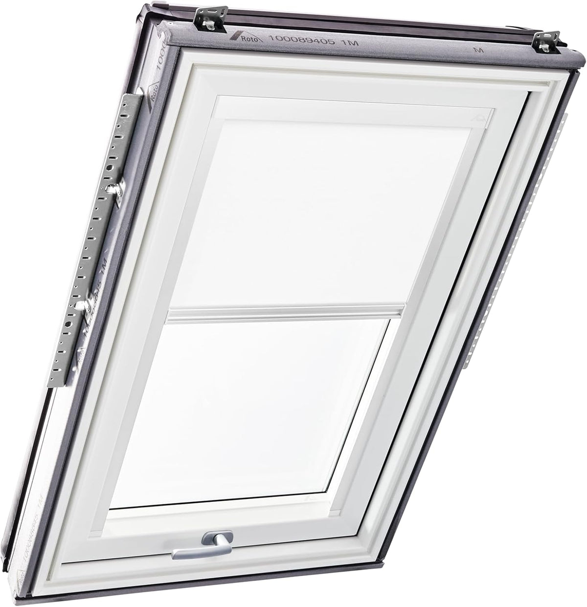 Origineel Roto Rolgordijn Exclusiv ZRE - Geleiderail Wit - Daglichtrolgordijn Voor Roto Dakvensters Serie Designo R6/R8, i8 en Classic 64/84 - Maat 054/078 | 05/07 - Kleur Stof Wit