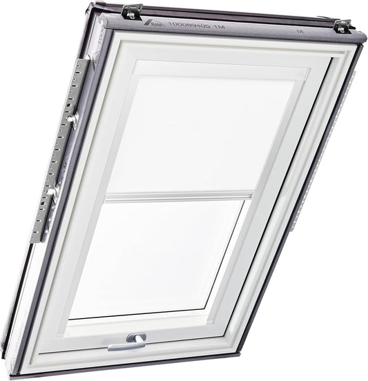 Origineel Roto Rolgordijn Exclusiv ZRE - Geleiderail Wit - Daglichtrolgordijn Voor Roto Dakvensters Serie Designo R6/R8, i8 en Classic 64/84 - Maat 114/078 | 11/07 - Kleur Stof Wit