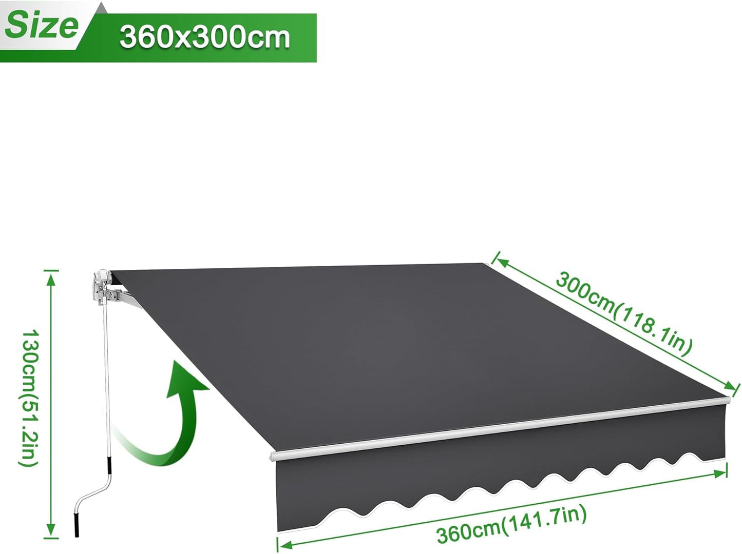 Aluminium Balkonluifel – Zonwering – Cassette Luifel – Knikarm Luifel – Zonneluifel – 2,5 x 2 Meter – Waterdicht Polyester – Robuust Aluminium Frame