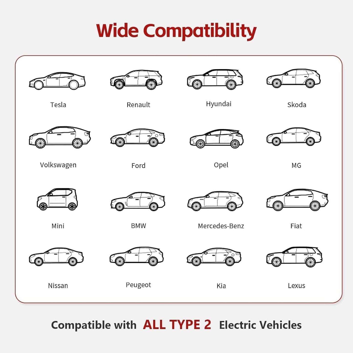 Type 2 oplaadkabel 7,2 kW - EV oplaadkabel 32A/1 fase, IEC 62196, 7m mode 3 oplaadkabel compatibel met alle type 2 elektrische auto's (model 3/S/X/Y, 500E, E-208, ID.3, ID.4, Golf) - kabeltas