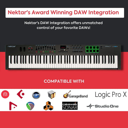 Nektar Impact LX88 + USB MIDI Keyboard Controller met Nektar DAW integratie