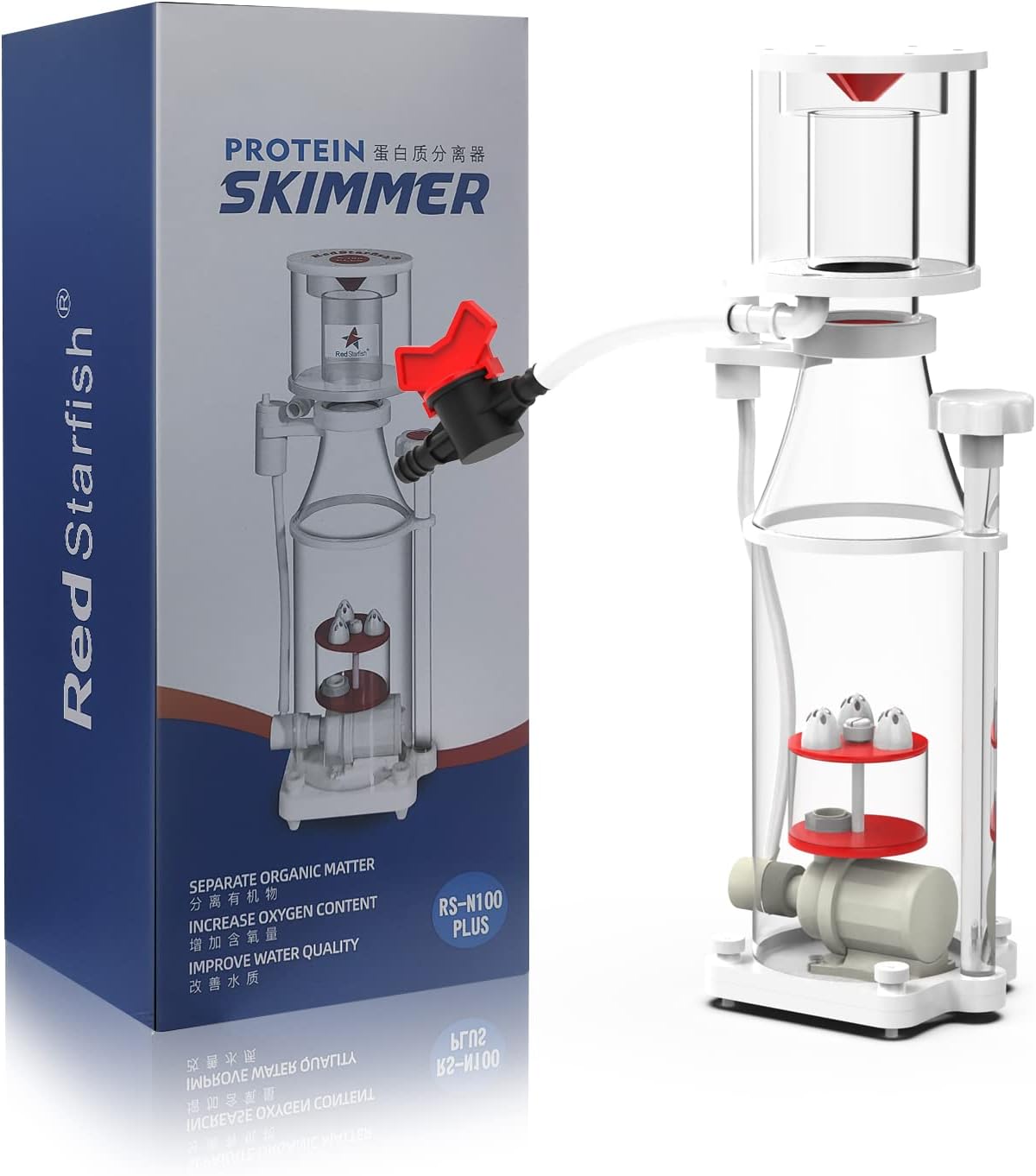 MagTool Aquarium in-Sump DC Protein Skimmer, met regelbare DC Pinwheel pomp voor maximaal 30-120 Gal Reef Tank (N100 Plus)