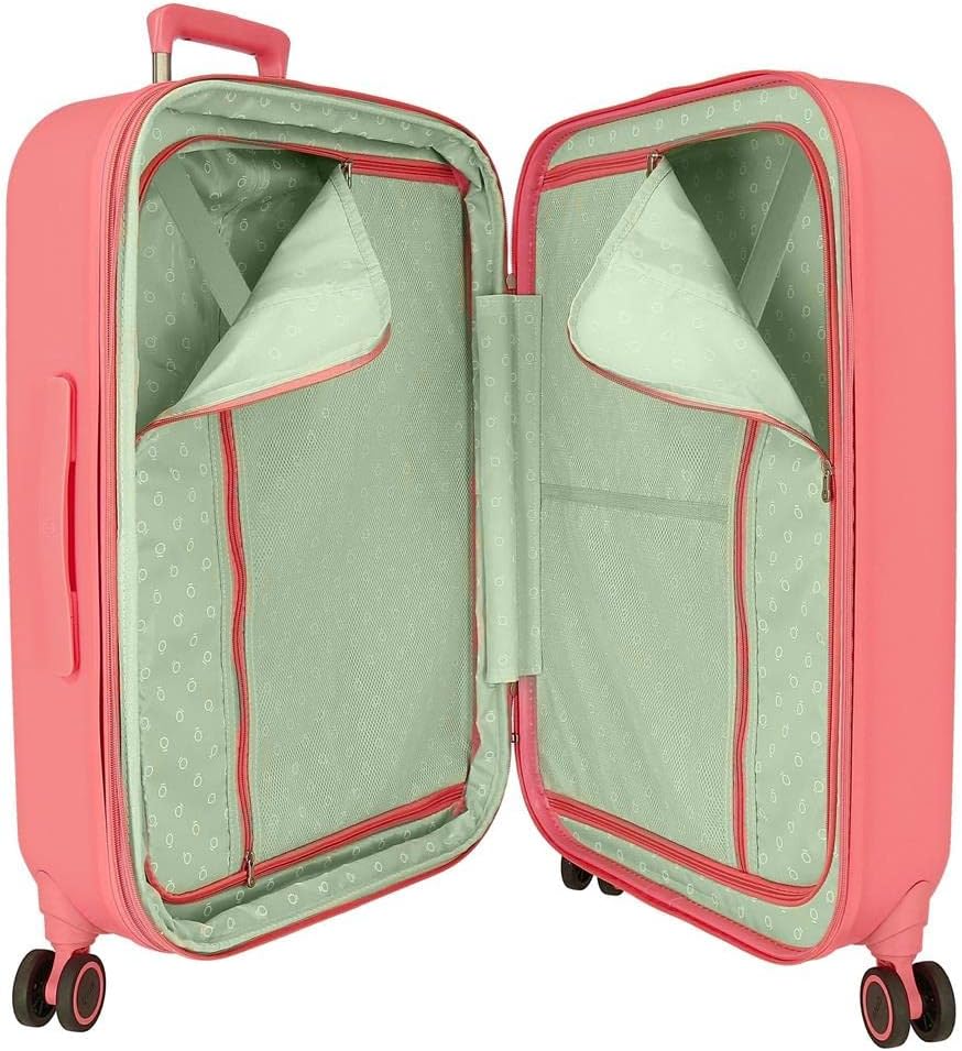 Enso Ciao Bella ABS kinderbagage, TSA-sluiting, dubbele wielen, verschillende kleuren en maten, Roze, Eén maat, Koffer Set