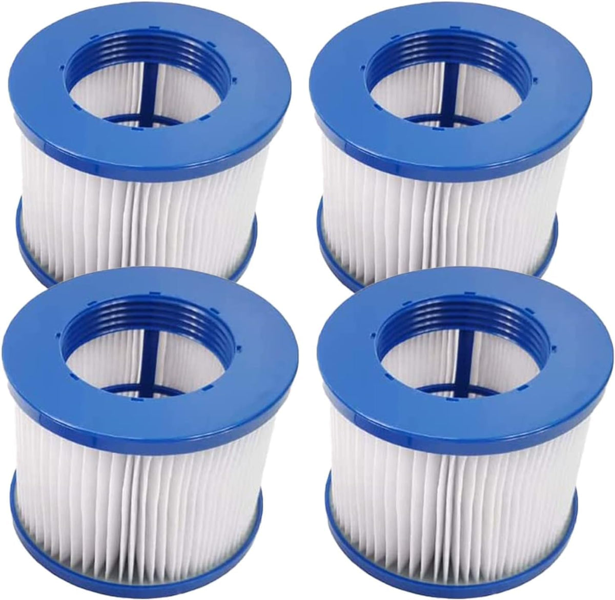 Filterpatronen voor opblaasbare spa – Spa Filterpatroon – Filtercartridge – Vervangingsfilter – Filter voor Massagebad – 4 Stuks, 75 x 100 Mm, Wasbaar PET en Vliesstof