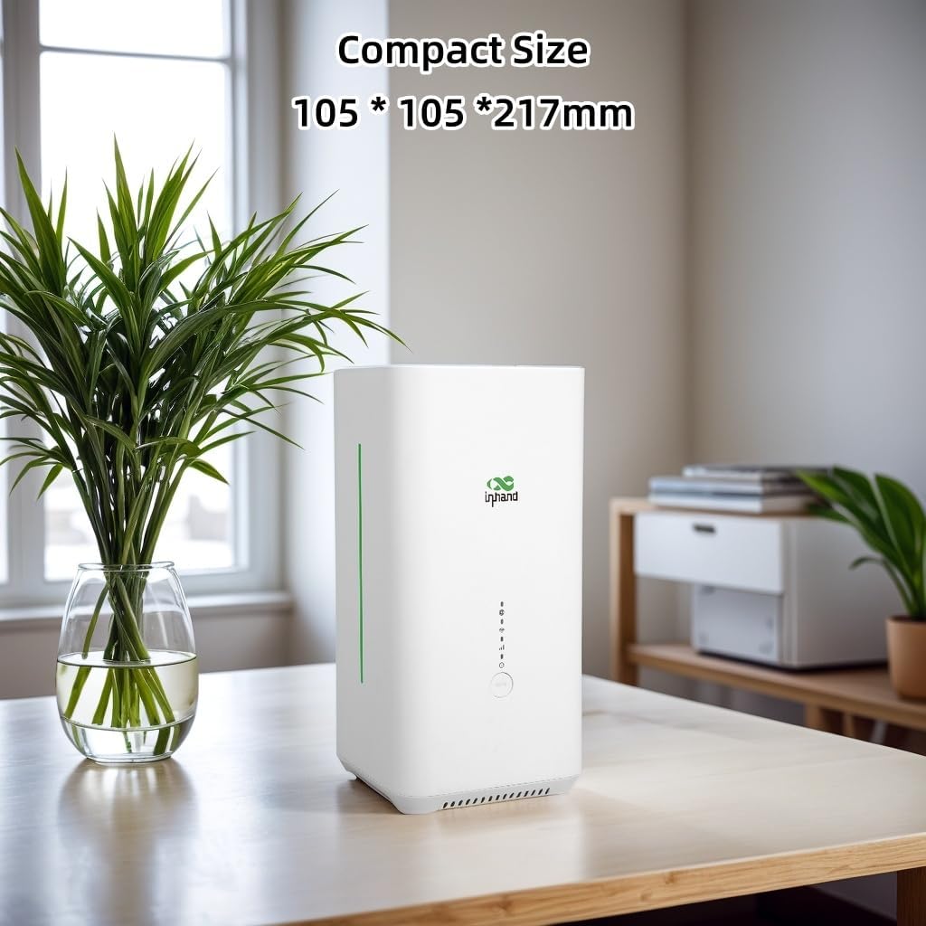 InHand Networks CPE 5G Router AX3000 Wi-Fi 6,5G SA/NSA: MAX.DL 3,4 Gbit/s, ingebouwde 8 antenne, 2 x 2 MIMO, VPN router, automatische foutomschakeling, firewall 3L, app/beheerde cloud, Qualcomm CPU