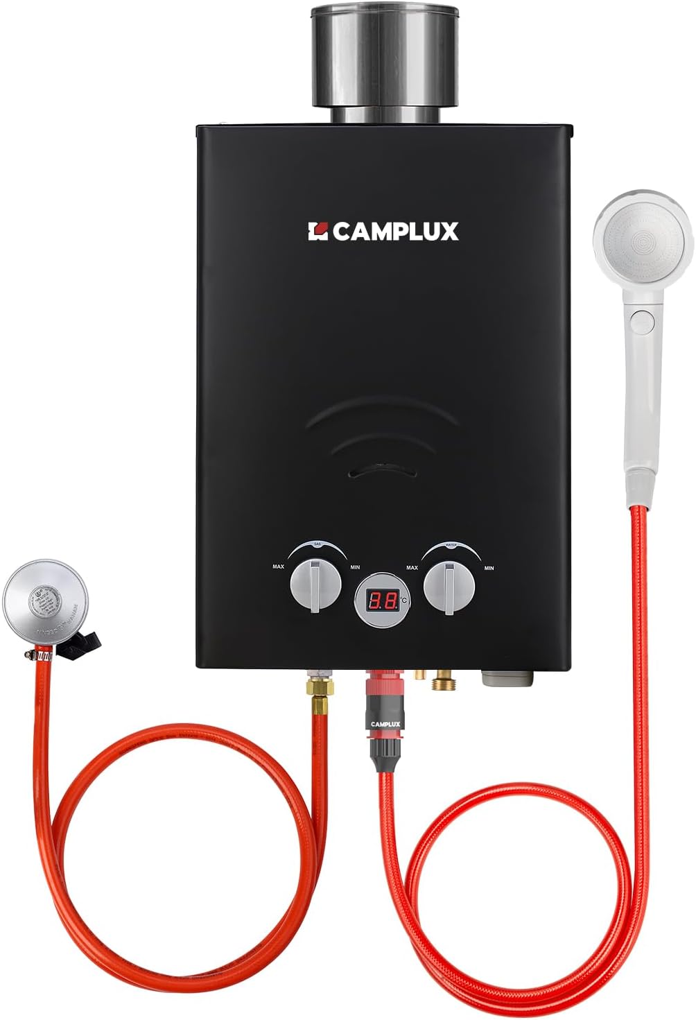 CAMPLUX BW158BC 6 L/min Gas Boiler, Butaan (28-30mbar)/ Propaan (37 mbar), 10 kW, voor Camping, RV, Wassen Paarden