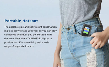5G Mobiele Hotspot, 5G Mobiele Wifi router met Simkaartsleuf, Ontgrendeld Draagbaar Wifi apparaat voor op Reis 5G modemrouter Dual band 2.4G 5.8G Verbindt Tot 16 Apparaten