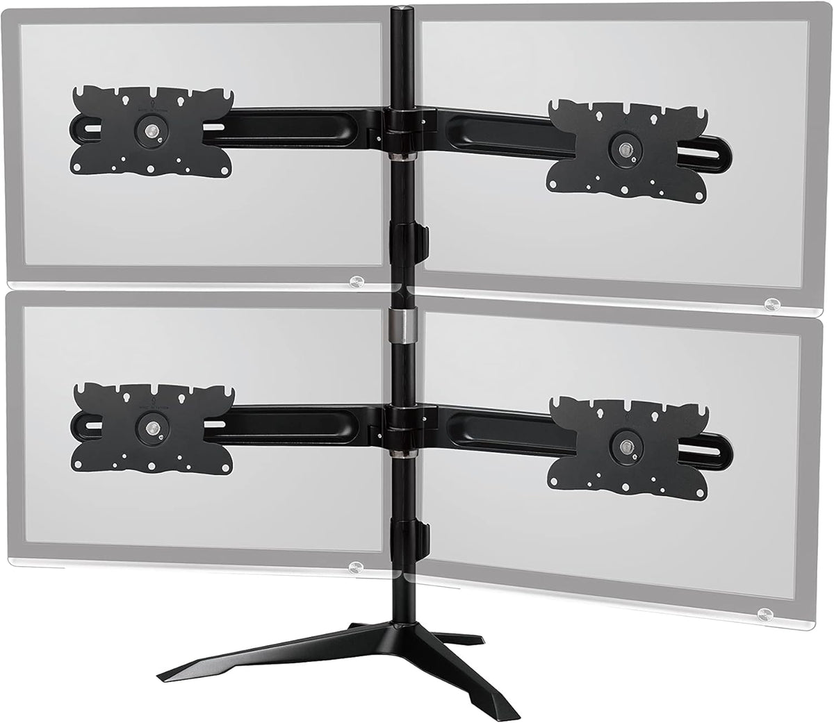 Vaste vloerstandaard voor platte panelen Zwart – TV standaard – Monitorstandaard – Display standaard – Platte panel standaard – Tot 60 inch – Aluminium en staal