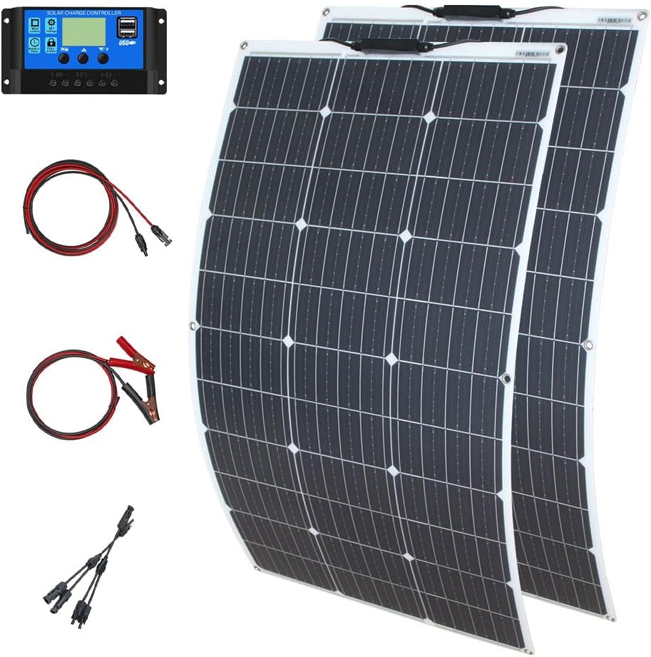 Flexibel 200 Watt Zonnepaneel Kit Met 20A Laadregelaar voor Caravans Jachten