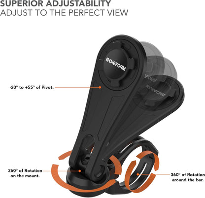 Rokform 334101P Pro Series Motorfiets Stuur Telefoon Mount - Zwart