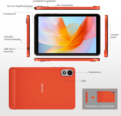 Blackview Zeno 1 8 inch tablet Android 15 90Hz 800 x 1280 – ultra licht en compact gaming, T615 8 Core AI Chip, 18 GB RAM + 256 GB ROM (2 TB TF)/4G LTE + WiFi5G/Face ID/6000 mAh/8 MP + 8 MP/Widevine