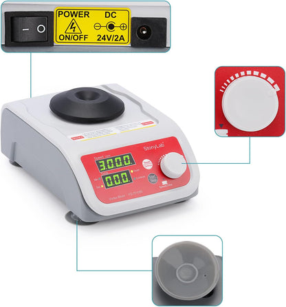 Digitale Vortex Mixer – Vortexer – Labmixer – Samplemixer – Laboratoriummixer – 200-3000 Tpm – Digitale Weergave Van Snelheid En Tijd