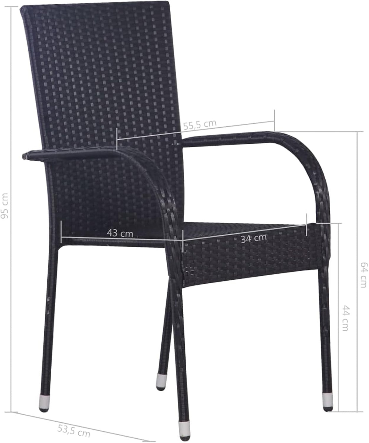 Tidyard Eetkamermeubelset voor tuin, 3-delig, set van tafel en stoelen voor buiten, massieve acaciatafel, rotan stoelen, voor terras, balkon, zwart - QUORE