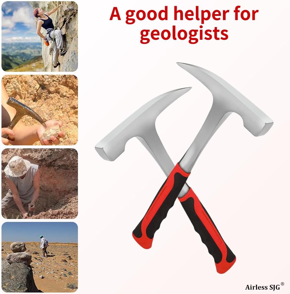 14 stuks inclusief een geologische hamer, apparatuur voor goudpannen en prospectie, geologiegeschenken voor volwassenen (MC1)