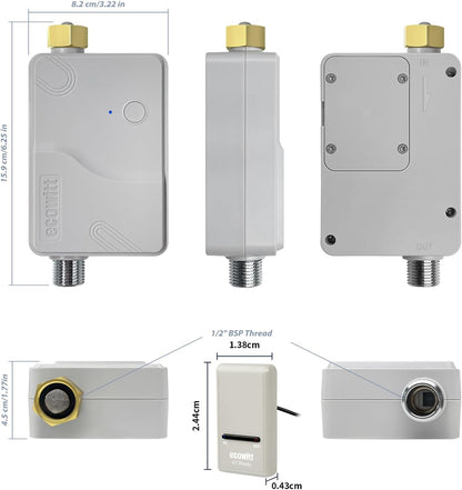 ECOWITT Watertimer WFC01, automatisch tuinirrigatiesysteem met app, tuinirrigatie met wifi, gateway GW1200, IP66 waterdichte besturing, irrigatieklok, watertimer voor landbouw