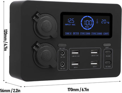 12V Power Box voor Boten Caravans en Auto’s met LCD Display USB C QC3 0 en 4 Anderson Uitgangen Multifunctionele Stroomverdeler voor Onderweg