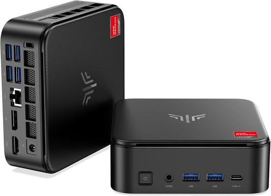 NiPoGi E3B Mini-pc W-11 Pro, Ryzen 5 7430U (max. 4,3 GHz, 6C/12T, beter dan 5500U/5675U), 16 GB RAM + 512 GB SSD, desktop pc, wifi 6/BT 5.2/4K Triple Display/VESA, ondersteunt mini-computer voor