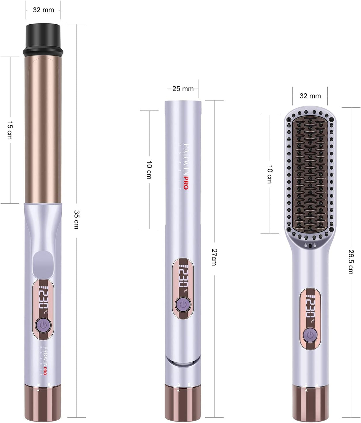 3-In-1 Stylingset – Stijltang – Krultang – Stijlborstel – Haarstyling Set – 25 Mm Stijltang En 32 Mm Krultang – Snelle Opwarming Binnen 30 Seconden En Ionentechnologie
