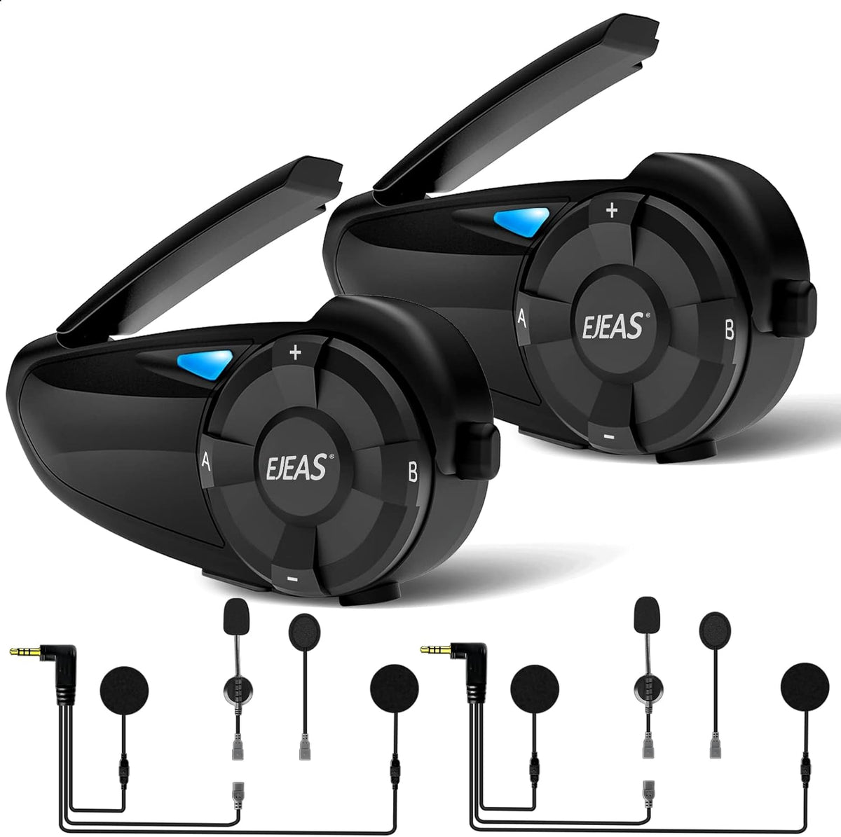 EJEAS Q7 verbeterde helm intercominstallatie, Bluetooth 5.1 intercom communicatiesysteem (2 stuks)