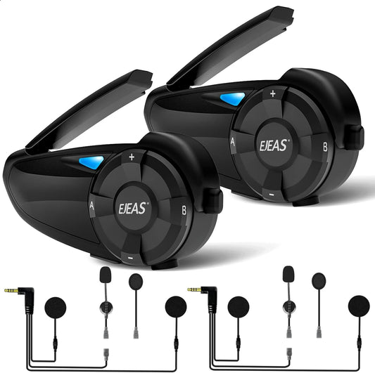 EJEAS Q7 Improved Helmet Intercom System, Bluetooth 5.1 Intercom Communication System (2 PCS)