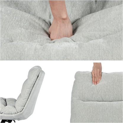 Meuble Cosy Eetkamerstoel, draaibaar, in hoogte verstelbaar, rugleuning kantelbaar, zonder armleuningen, van chenille-stof, belastbaar tot 120 kg, grijs