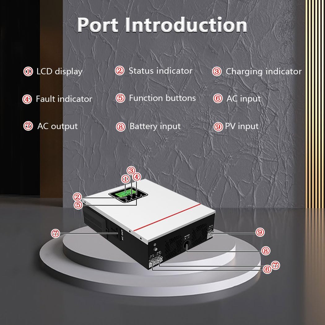 Y&H 1000W Solar Hybrid Inverter DC12V to AC230V, Off-Grid True Sine Wave Inverter with 40A MPPT Solar Charger Max PV 600W DC150V Input, Suitable fo