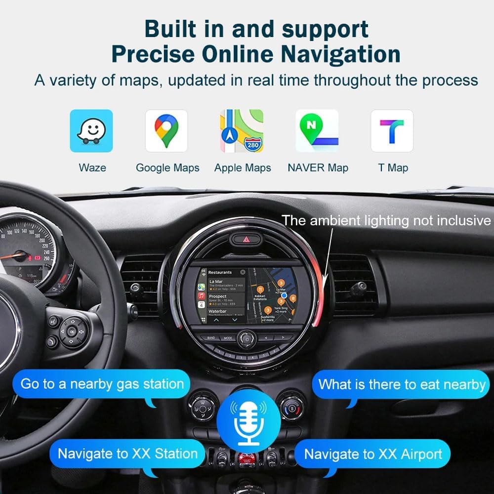 Android autoradio, draadloos, CarPlay, Android autoradio met scherm, Bluetooth, GPS Navi, WiFi, AM/FM/RDS, Mirror Link voor BMW Mini Cooper R56, F55, F56, F57, John Cooper Works,One First, One D,