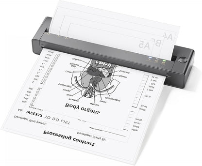 Draagbare Printer – Mobiele Printer – Thermische Printer – Mini Printer – Bluetooth Printer – Inktloos Printen – Lichtgewicht 0,6 kg – Ondersteunt A4 & US Letter