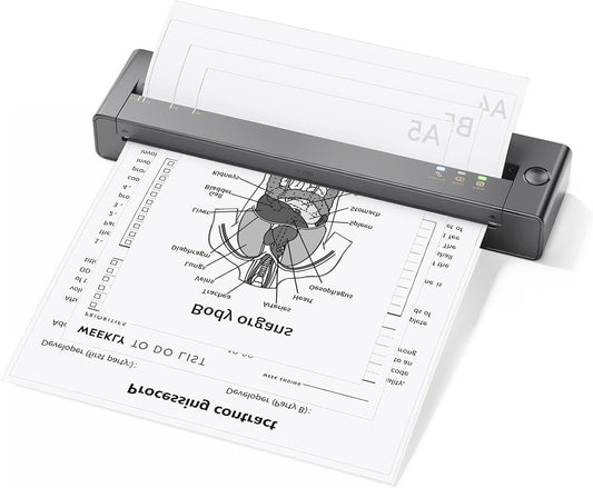 Draagbare Printer – Mobiele Printer – Thermische Printer – Mini Printer – Bluetooth Printer – Inktloos Printen – Lichtgewicht 0,6 kg – Ondersteunt A4 & US Letter