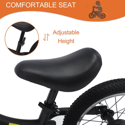Gaslike 35,6 cm kinderbalansfiets voor kinderen van 2 3 4 5 6 jaar oud, fiets zonder pedalen met handrem en kickstand, verstelbare zithoogte, luchtbanden, buitenspeelgoed voor meisjes en jongens