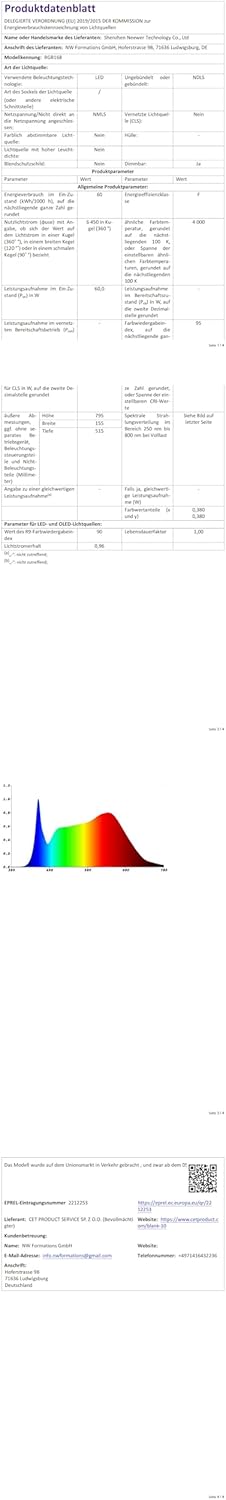 RGB Videolamp 18,3 Inch – LED-Paneel – Studioverlichting – Fotolamp – Lichtpaneel – 60 W Dimbaar – 2500-8500 K
