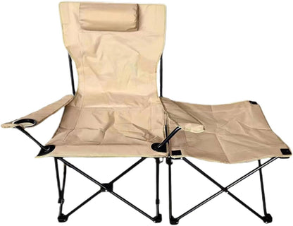Klapstoel – Vouwstoel – Ligstoel – Lounge stoel – Recliner – Ergonomisch Design – Stevig Frame – Outdoor Loungestoel – Inklapbaar – Khaki