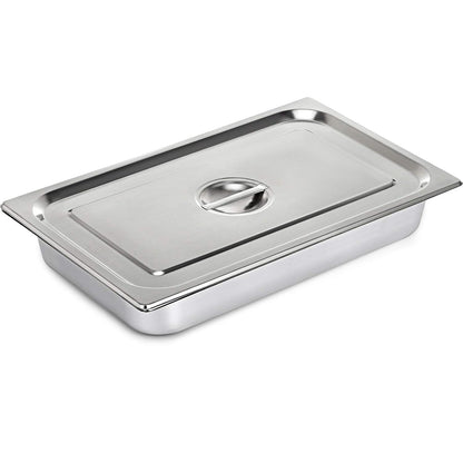 KITGARN 4 "Diepe Stoom Tafelpan Volledige Grootte 13L Diepe Voedsel Container Roestvrij Staal Oven Tray Anti-Jam Stoom Tafel Voedsel Pan Set van 4 Voedsel Pannen (4 "/4 STKS)