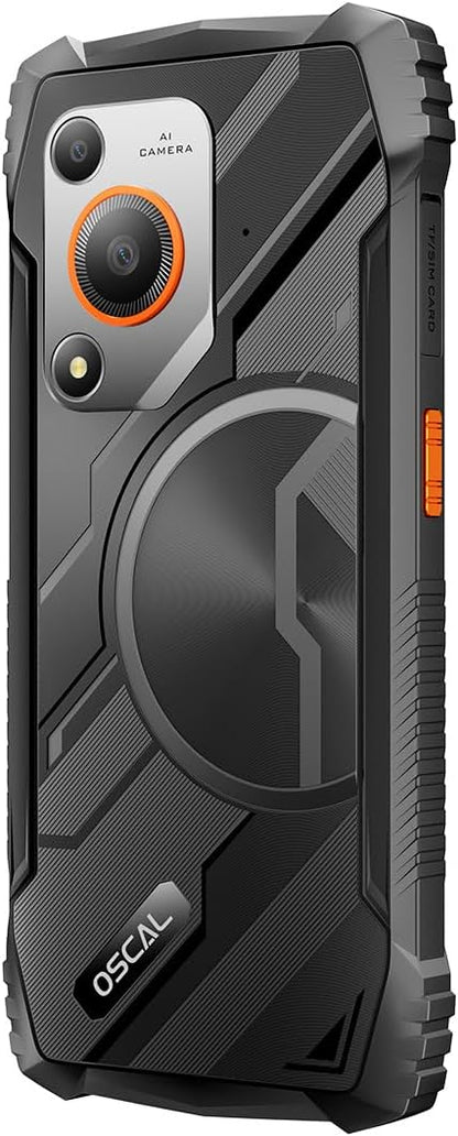 OSCAL Marine 1 Rugged 5G Smartphone, 12GB+128GB (uitbreidbaar tot 2TB), 10600 mAh Batterij, 6,6″ FHD+ IPS Display, 16 MP Camera, Dual SIM/NFC/GPS/IP68/IP69K & MIL-STD-810H, 2 jaar garantie, Oranje