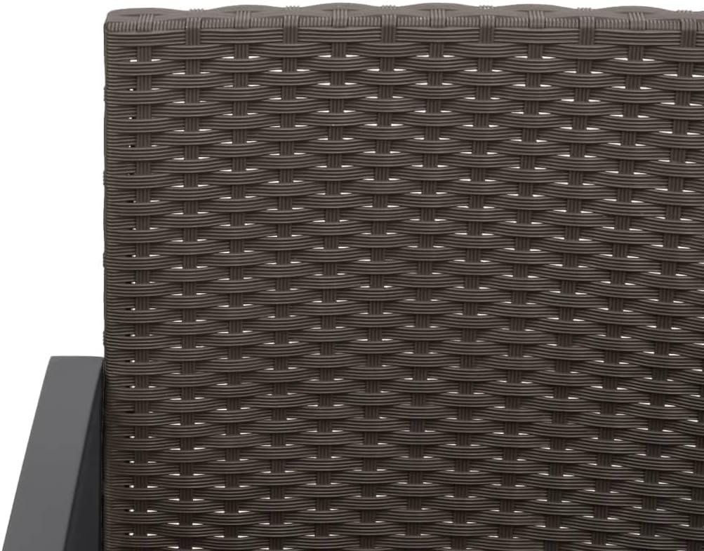 Set of 2 garden chairs made of synthetic rattan PP with cushions, outdoor dining chairs, brown and anthracite, patio furniture with frame made of robust steel, ideal - QUORE