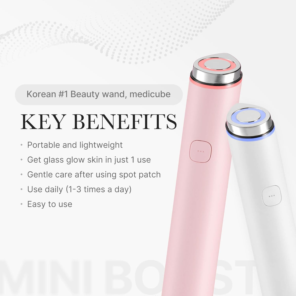 Medicube Mini Booster Pro Pink | Betalbaar hulpmiddel voor thuisgezichtshuid - Draagbare Glow Booster voor glasshuid, stimulerend absorptieverhoging