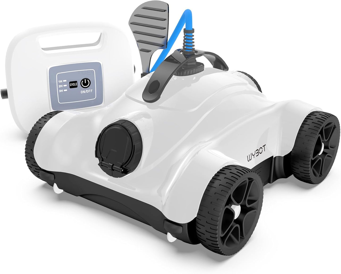 WYBOT Zwemrobot, automatische robotzwembadreiniger met krachtige reiniging, met twee aandrijfmotoren, IPX8 waterdicht (wit)