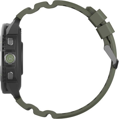 Hammer Watch 2 Military Edition, GPS, AMOLED Gorilla-glas 1,5 inch, grote 530 mAh batterij, tot 15 dagen gebruik met één lading, 5 ATM-weerstand, SOS-knop, LED-zaklamp, groen, 1.5 zoll, Tactisch