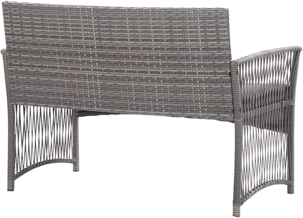 vidaXL Lounge Set with Cushions 4-Piece Garden Set Furniture Set Garden Outdoor Set Garden Furniture Garden Furniture Set Lounge Furniture Lounge Set Poly Rattan Anthracite - QUORE