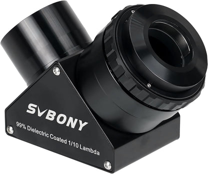 Svbony SV223 Diagonale Spiegel, 2" 90° Sterdiagonaal met 1,25" Adapter en Koolstofvezelmateriaal, 99% Reflectiviteit Zenith Spiegel voor Planetaire Deep Sky Visual
