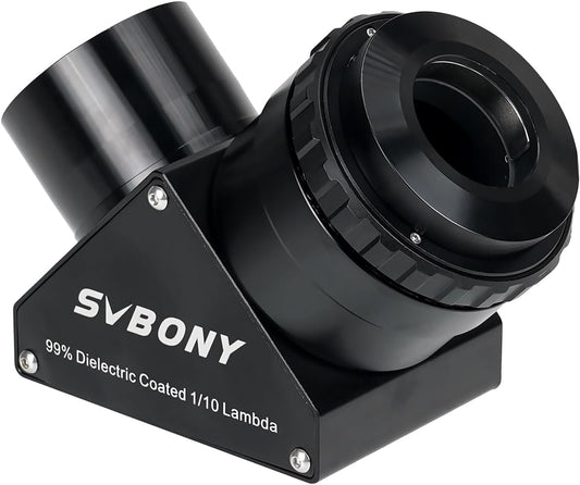 Svbony SV223 Diagonale Spiegel, 2" 90° Sterdiagonaal met 1,25" Adapter en Koolstofvezelmateriaal, 99% Reflectiviteit Zenith Spiegel voor Planetaire Deep Sky Visual