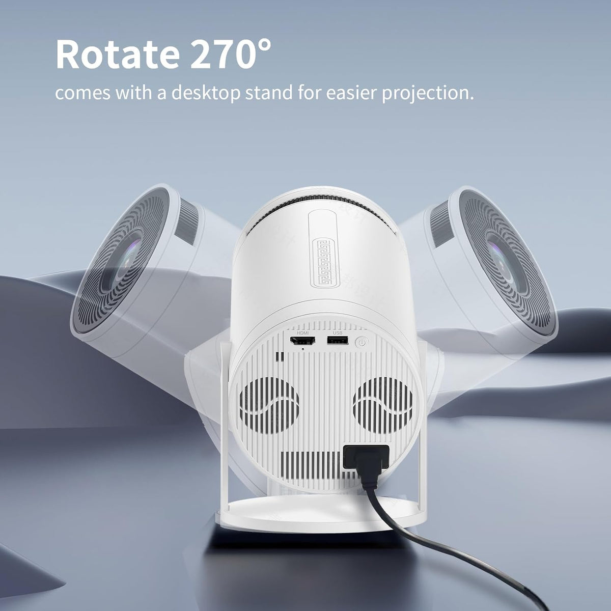Beamer, mini-projector met wifi en Bluetooth, 4K, CWOWDEFU, 270° verstelbare standaard, outdoor, draagbare filmbeamer, home theater, Native 1080p Full HD-projector met luidspreker, Android TV/HDMI,